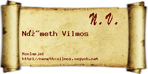 Németh Vilmos névjegykártya