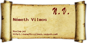 Németh Vilmos névjegykártya